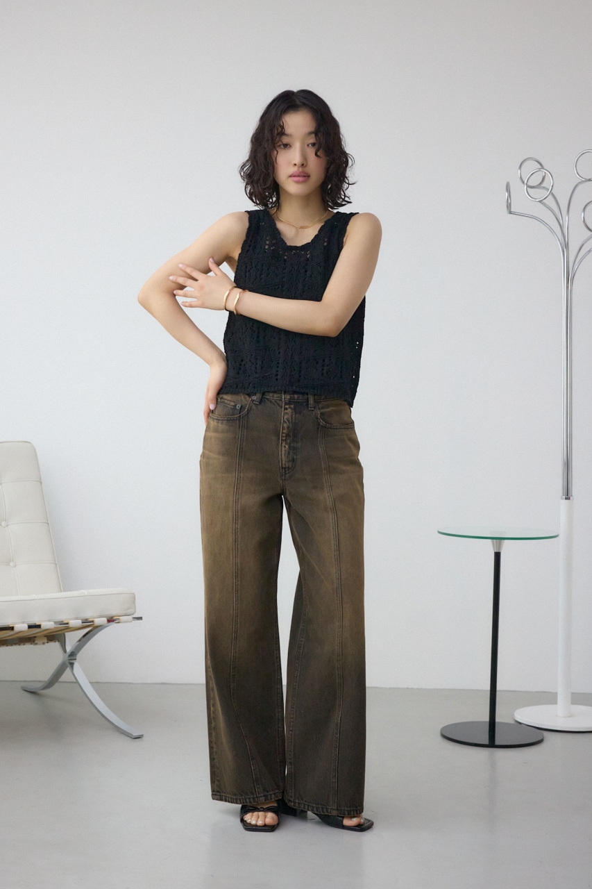 クロシェニットタンク BLK FREE