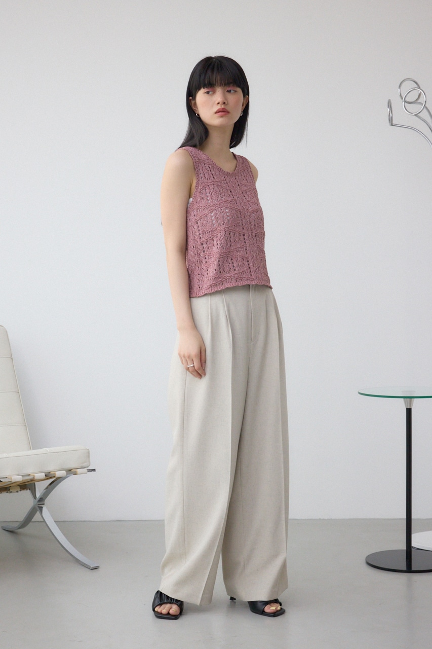 クロシェニットタンク D/PNK FREE