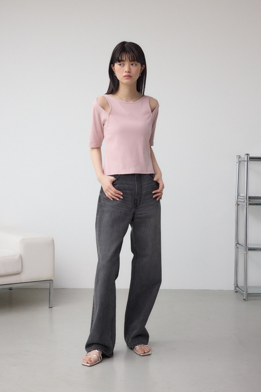 デザインネックショートTシャツ L/PNK FREE