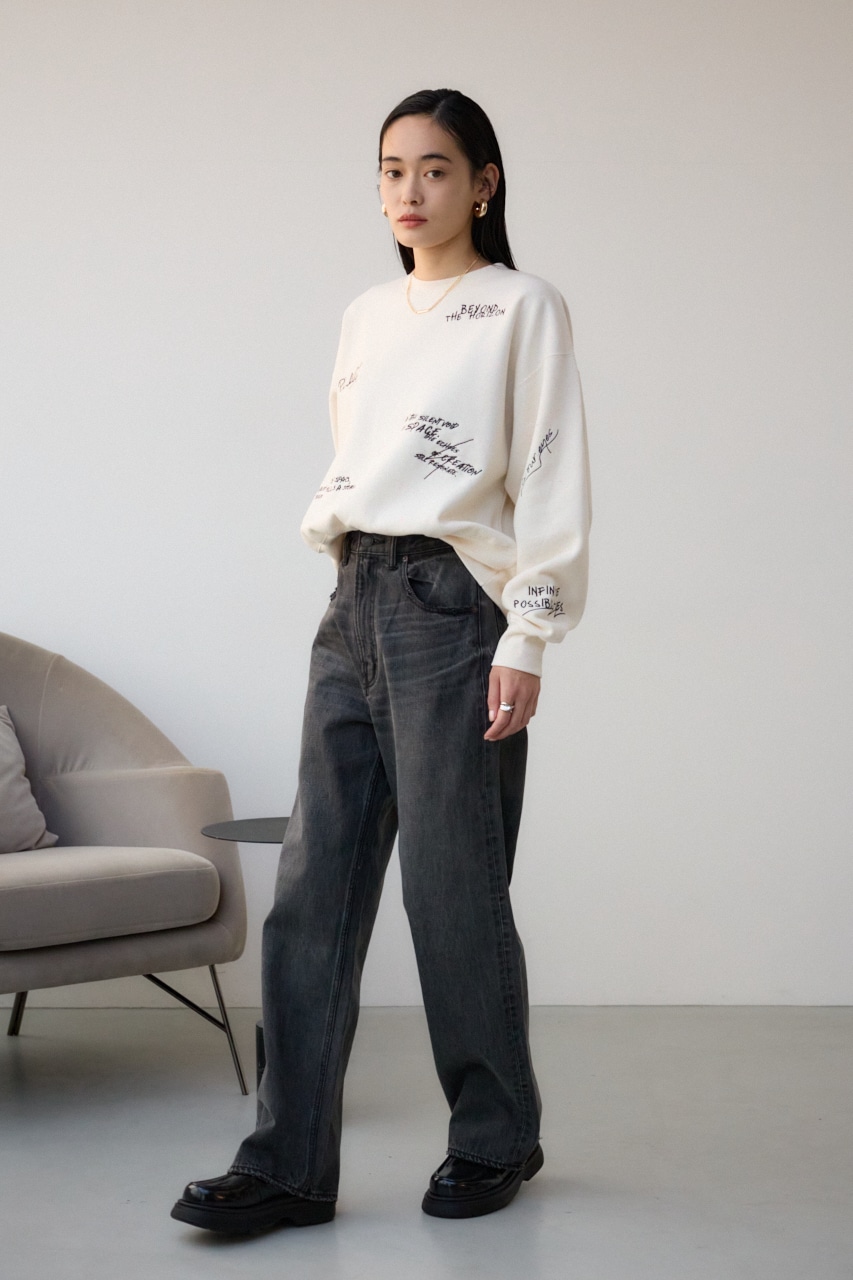 ランダムロゴウラケトップス O/WHT FREE