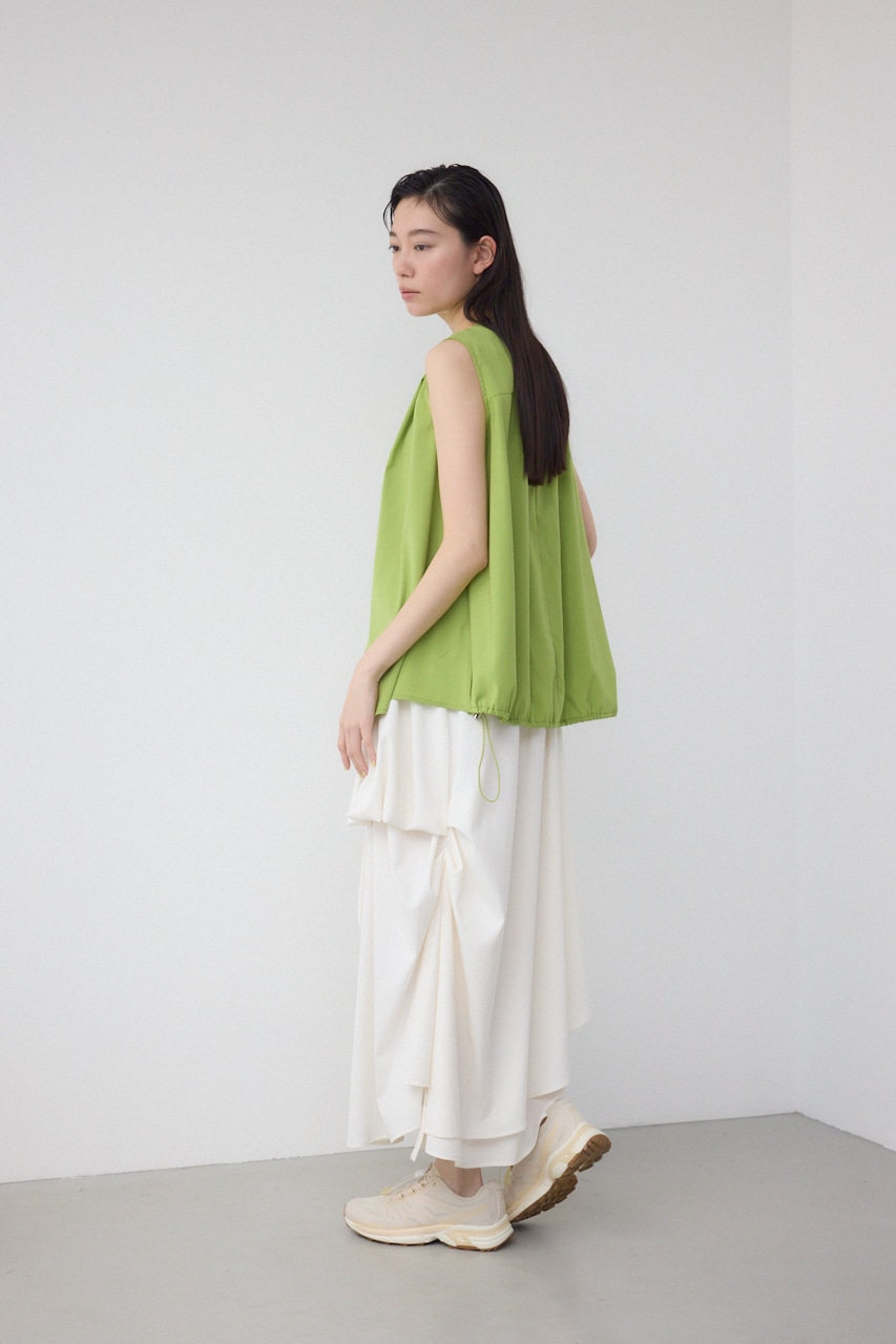 【PLUS】ランダムドレープブラウス LIME FREE