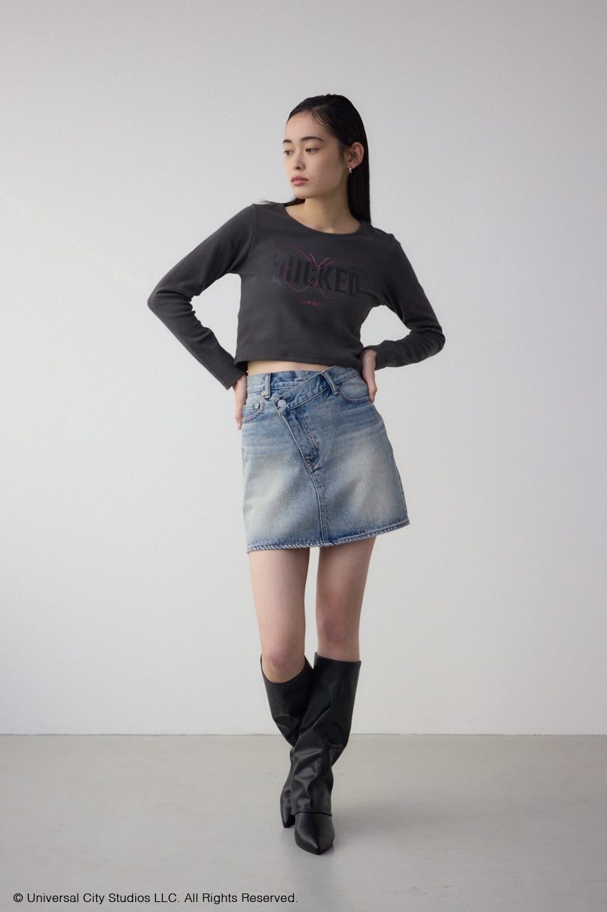 【WICKED×AZUL】ロゴリブショートトップス C.GRY FREE