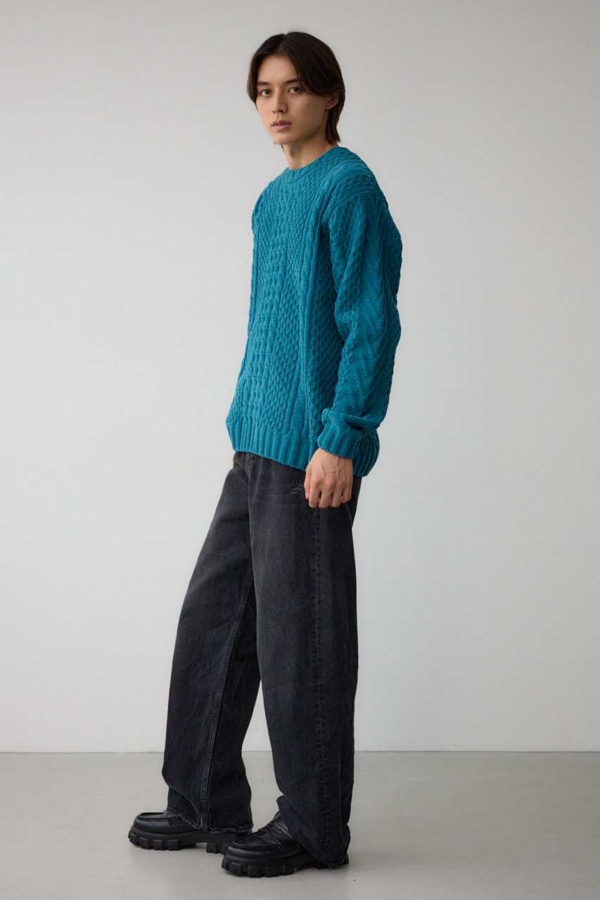 シェニールケーブルニット D/GRN S-M