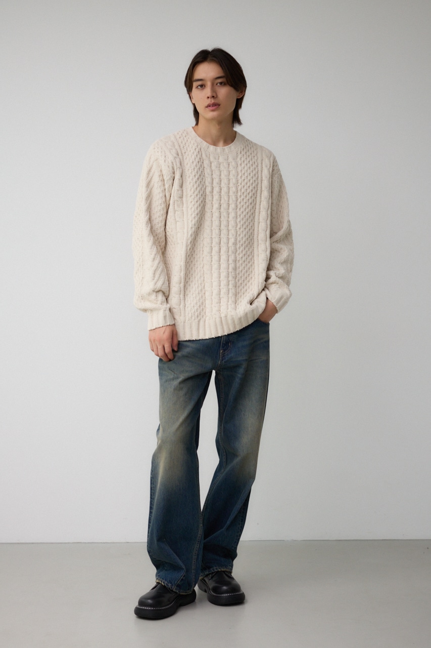 シェニールケーブルニット IVOY S-M