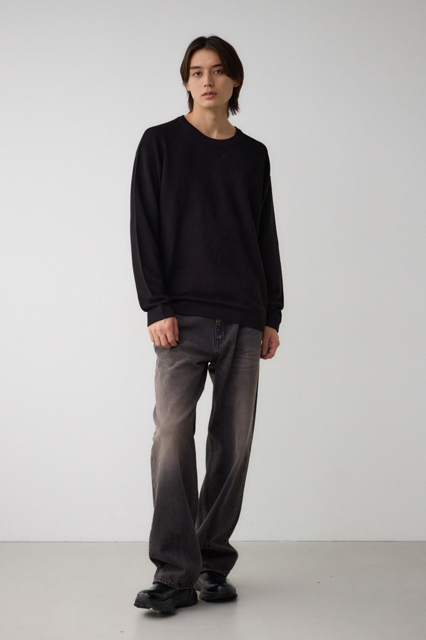 ベーシックガーターニット BLK M