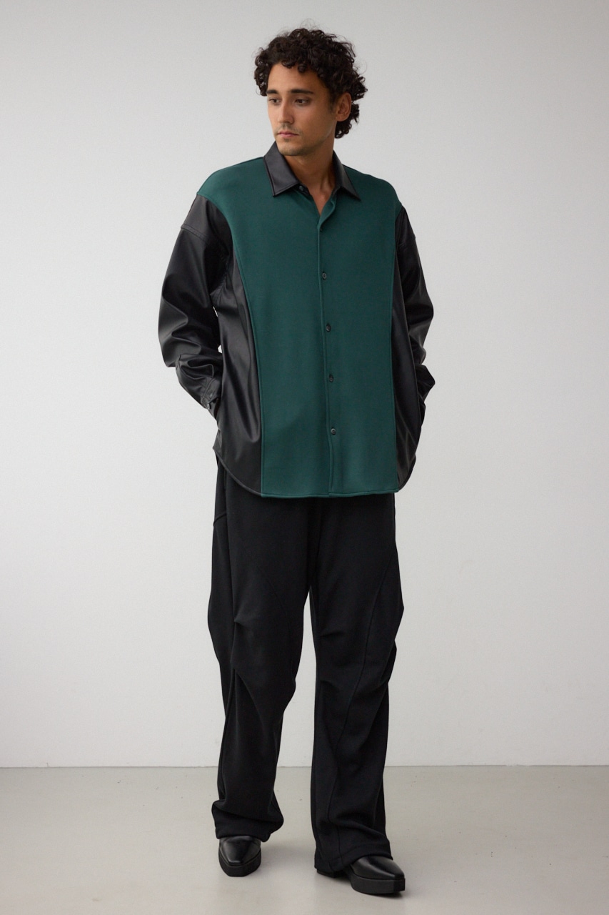 フェイクレザースウィッチングシャツ 柄KHA FREE