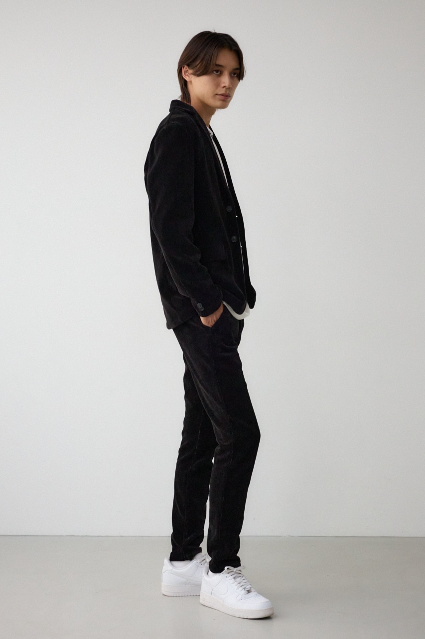 ベロアコーデュロイステイサムパンツ BLK M