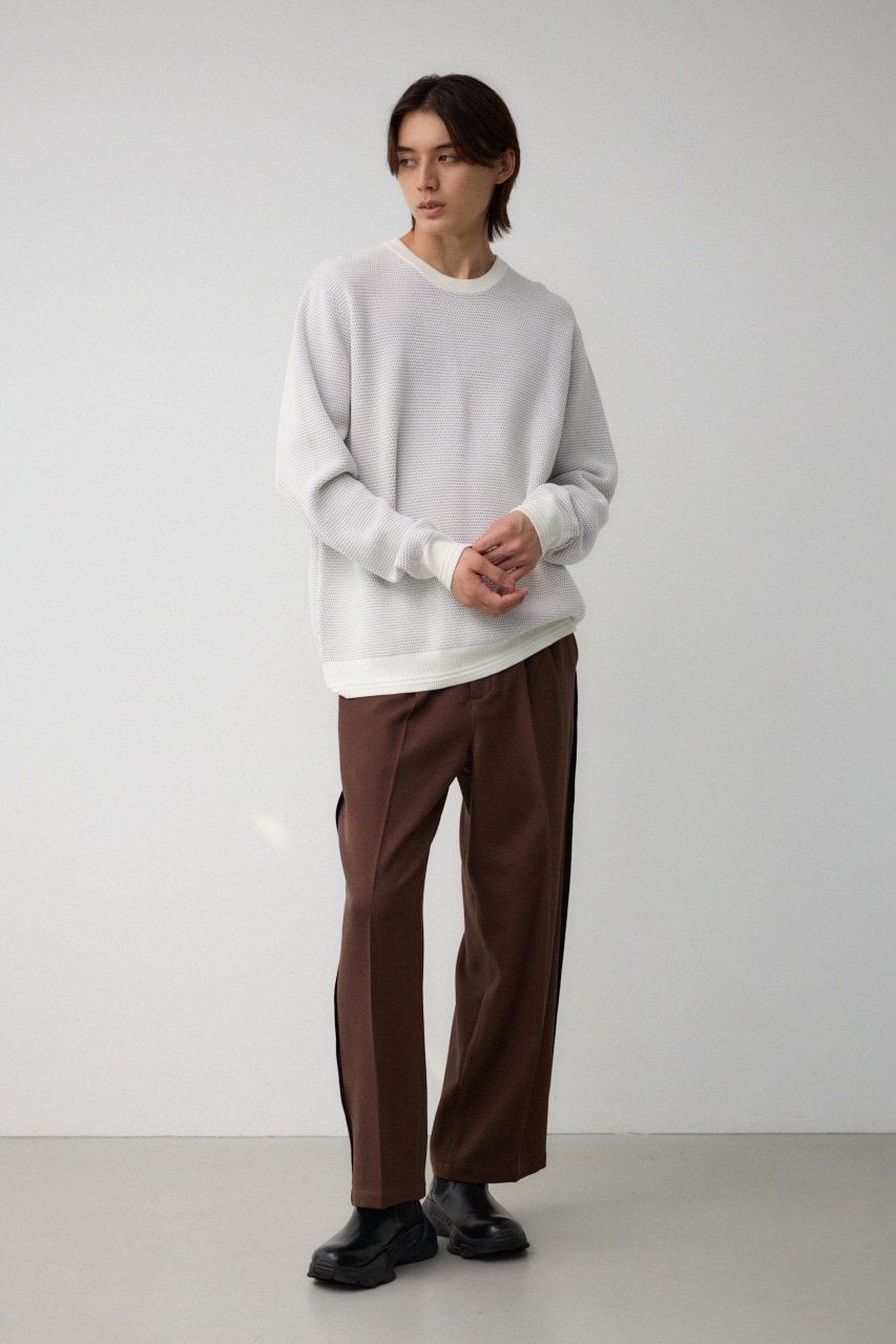 ハニカムベーシッククルーネックニット WHT L