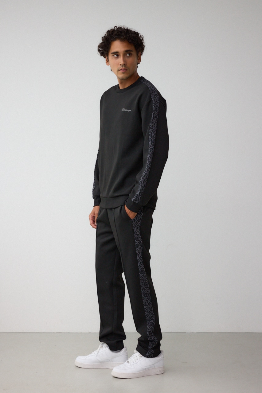 ジャガードラインカットトラウザー BLK FREE