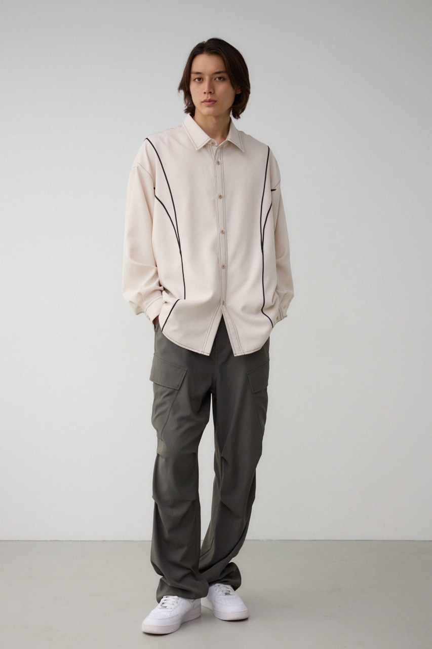 アウトステッチオーバーシャツ O/WHT FREE