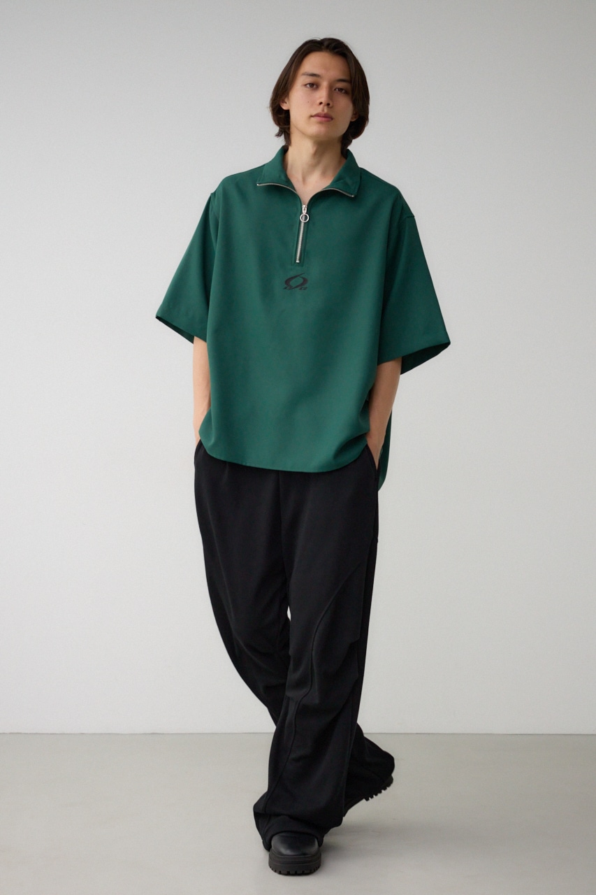 ツイルスタンドハーフジッププルオーバー D/GRN FREE