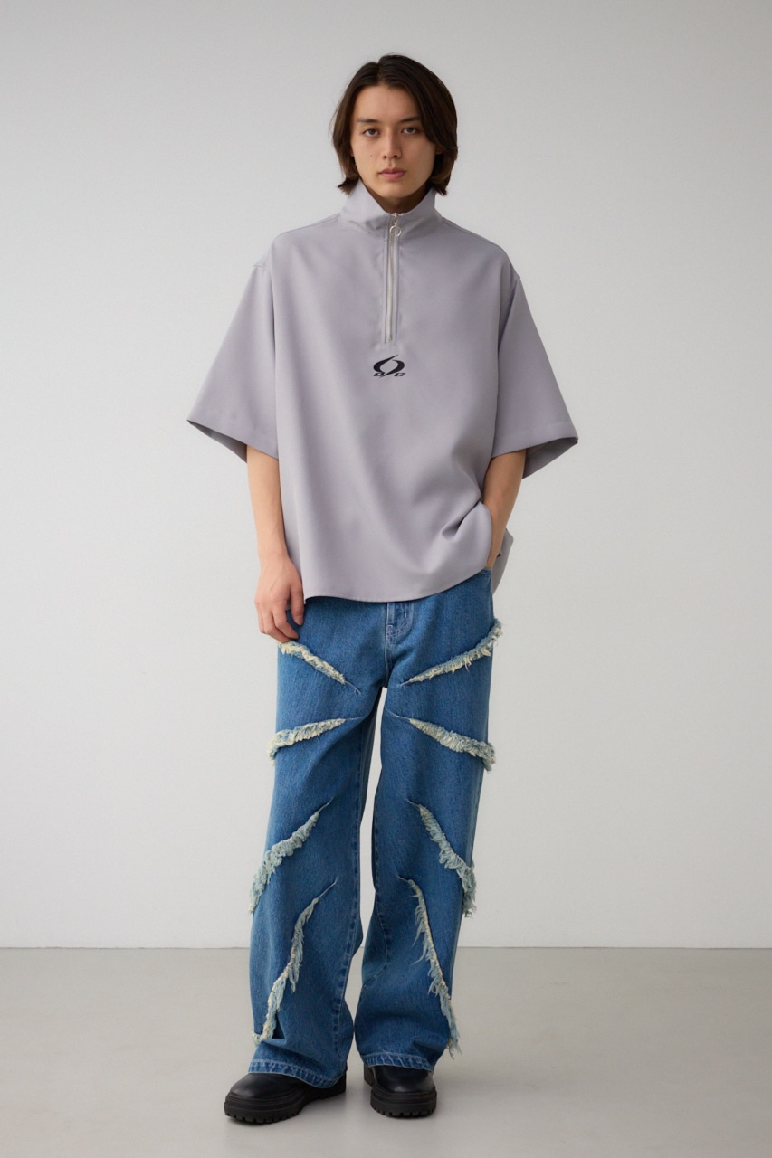 ツイルスタンドハーフジッププルオーバー GRY FREE