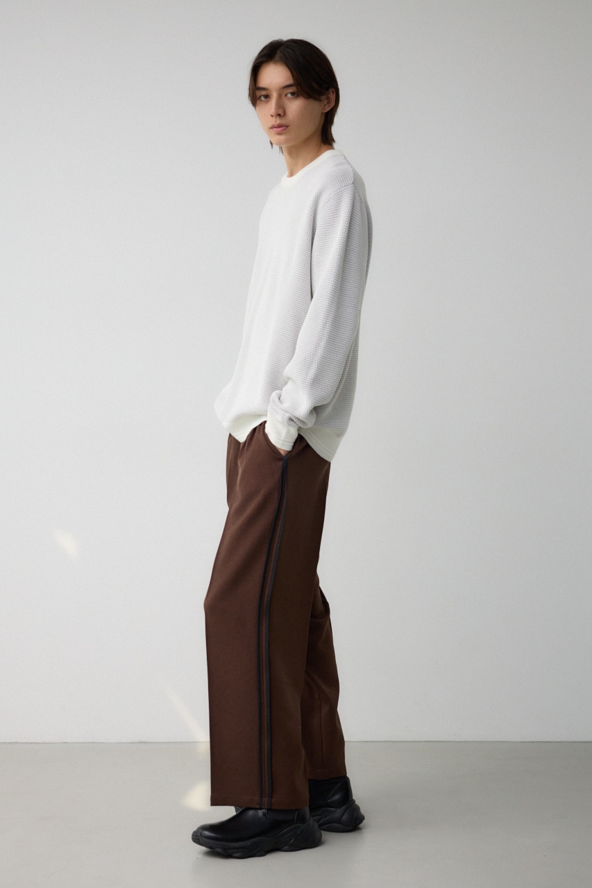 ツータックラインワイドパンツ BRN FREE