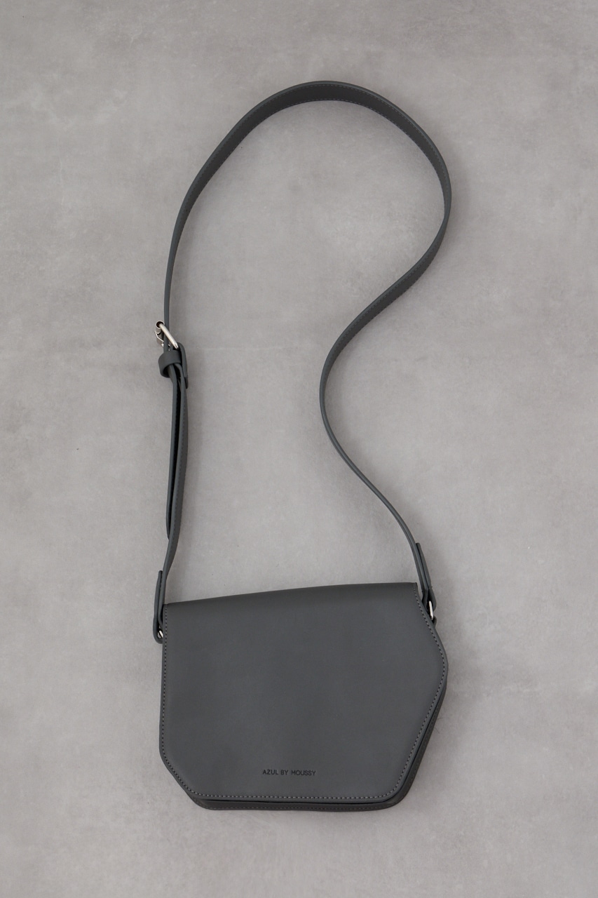 フェイクレザースクエアショルダーバッグ GRY FREE