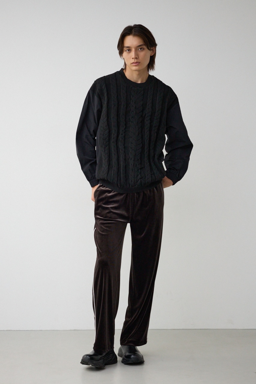 スウィッチングコンビネーションニット BLK FREE