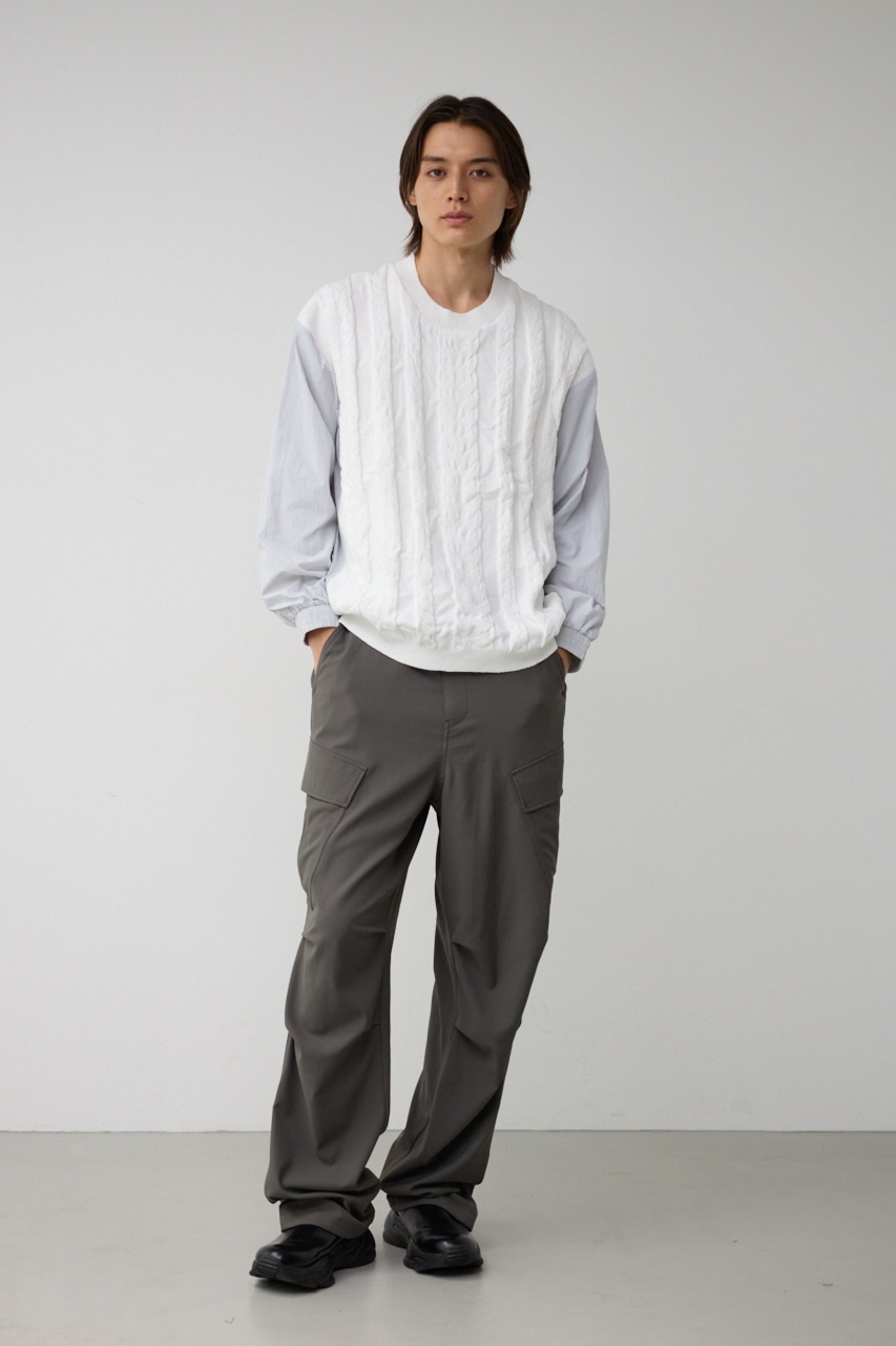 スウィッチングコンビネーションニット L/GRY FREE