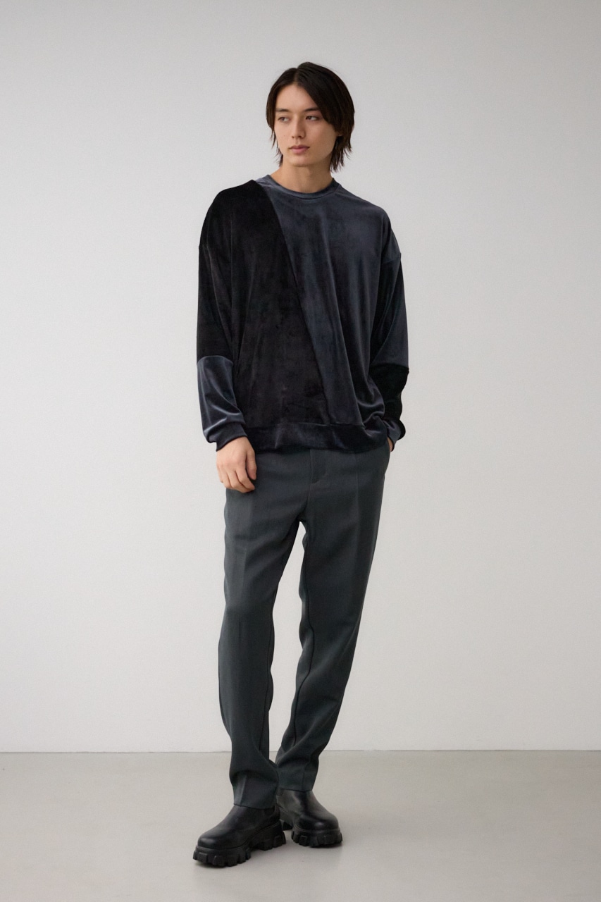 ファーパイルベロアドッキングトップス BLK FREE