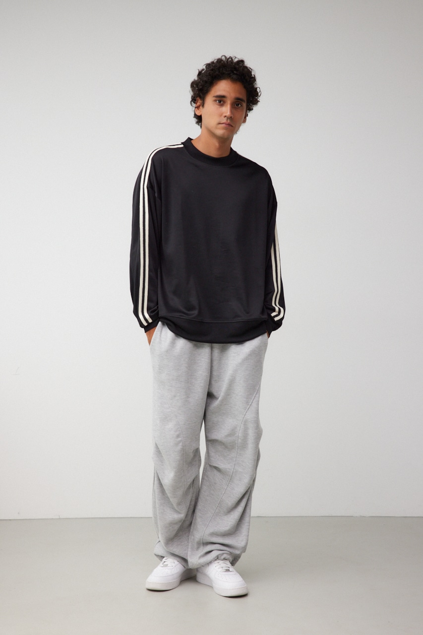 ラインジャージートップス BLK FREE