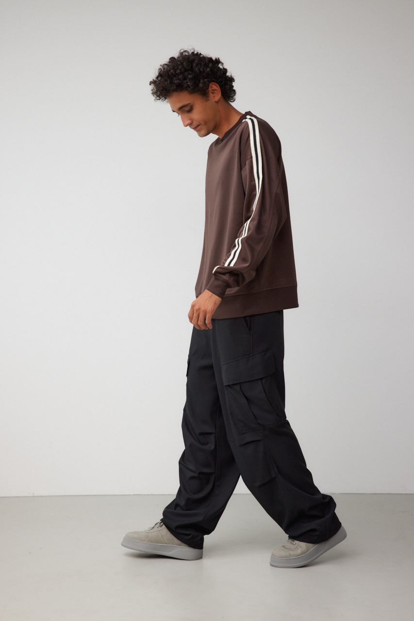 ラインジャージートップス D/BRN FREE