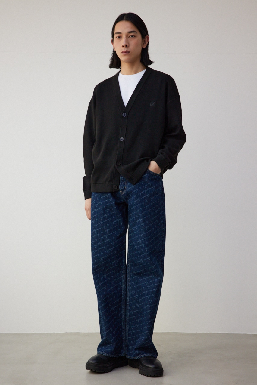 バックロゴジャガードカーディガン BLK M