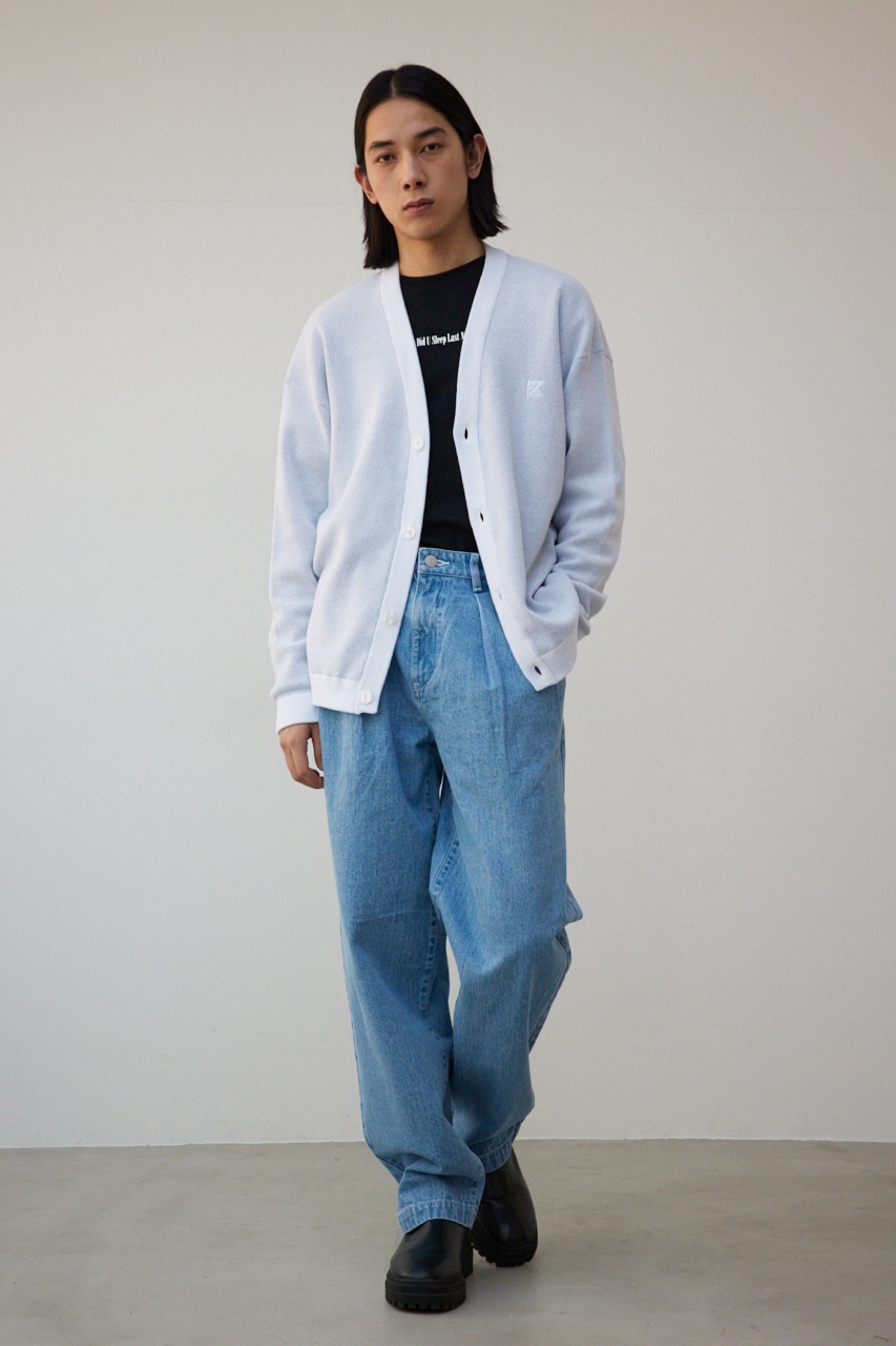 バックロゴジャガードカーディガン WHT L