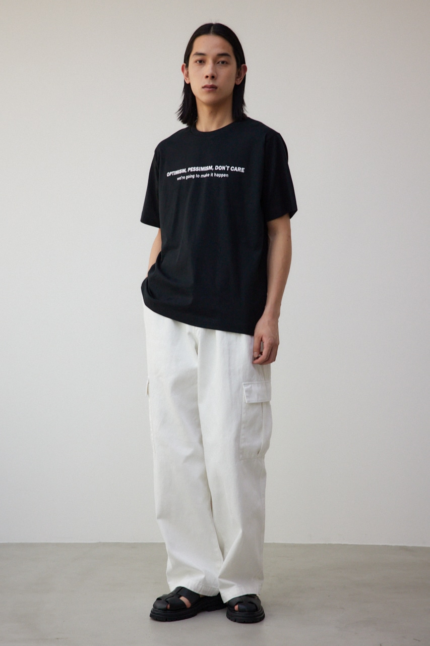 フロントロゴベーシックプリントTEE BLK L