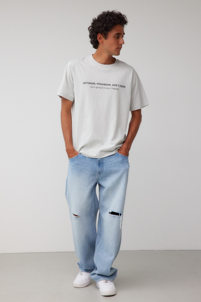 フロントロゴベーシックプリントTEE GRY M