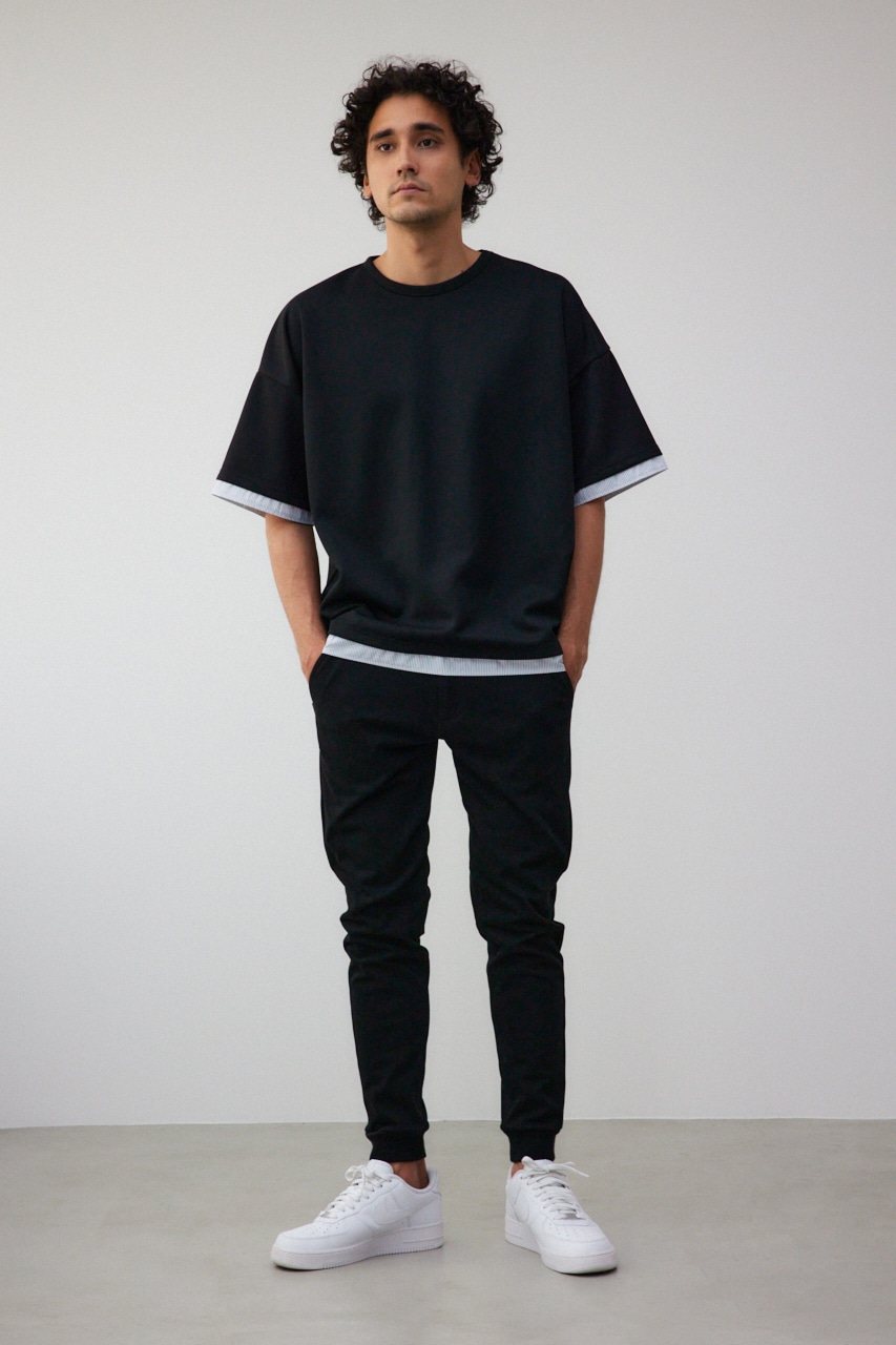 ダンボールシャツレイヤードトップス BLK FREE