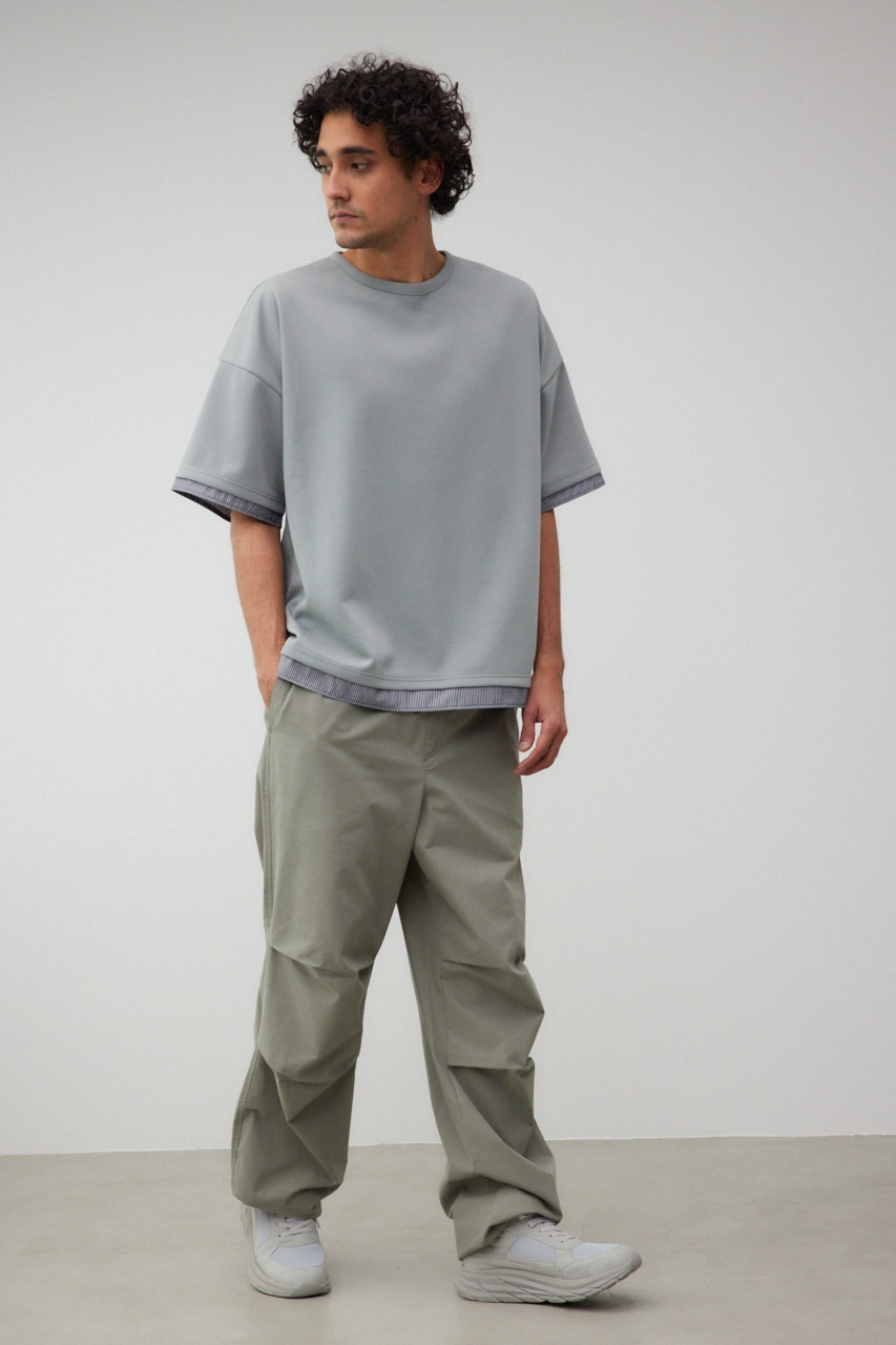 ダンボールシャツレイヤードトップス GRY FREE