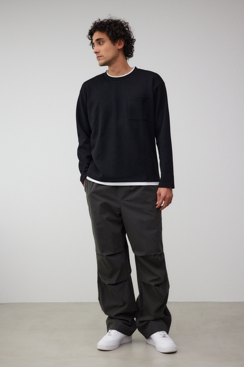 レイヤードロングT BLK FREE