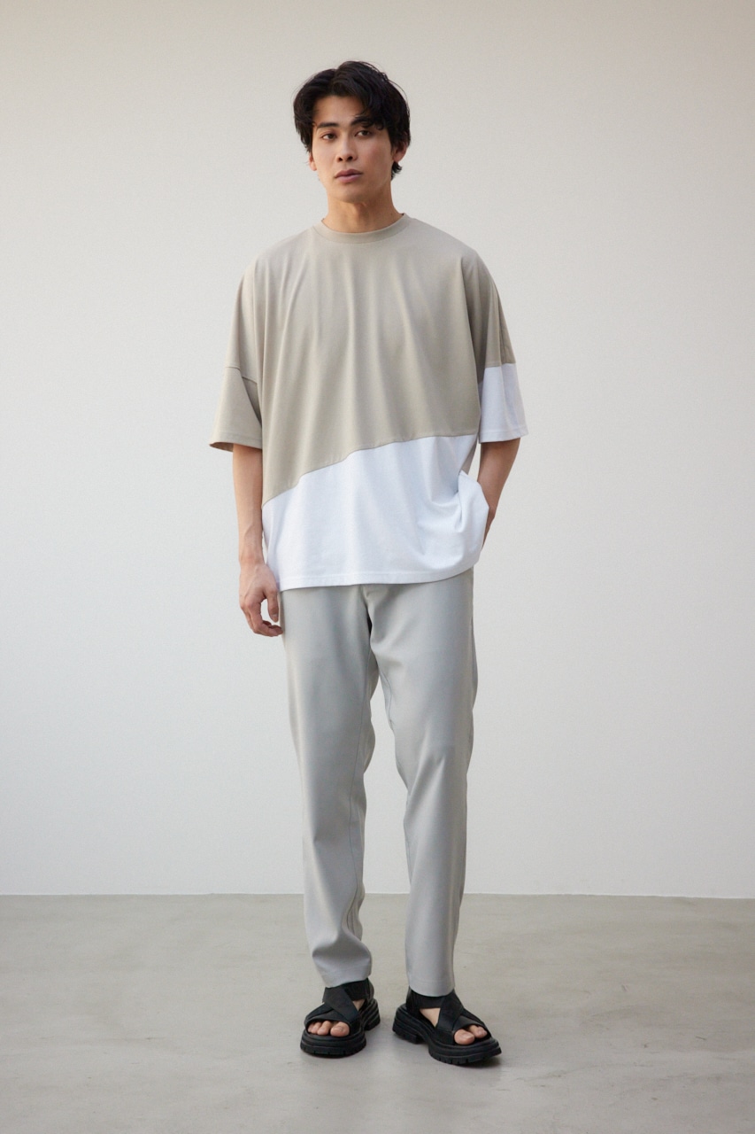 スイッチングバイカラートップス 柄BEG FREE