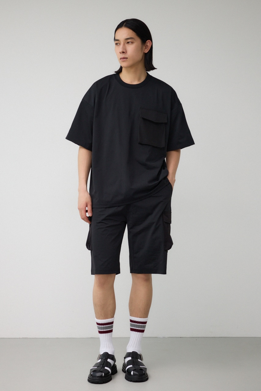 ストレッチスラブ天竺ビッグポケT BLK FREE