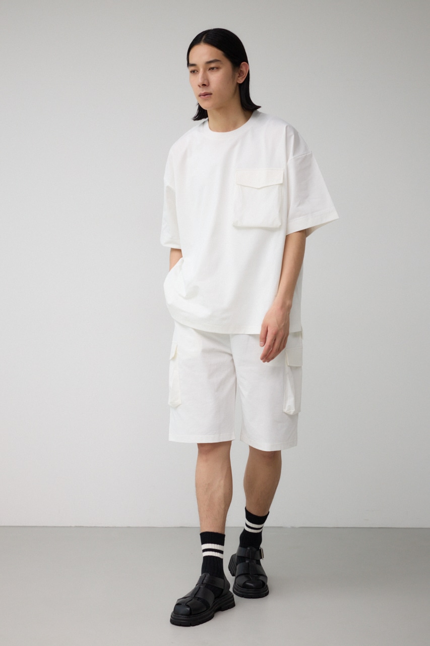 ストレッチスラブ天竺ビッグポケT WHT FREE