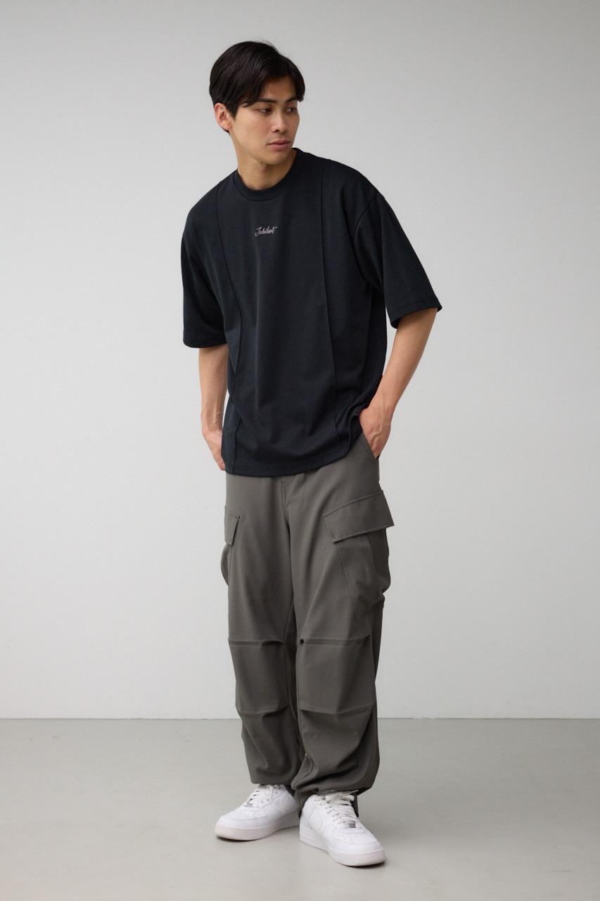 ピンタック1ポイント刺繍TEE BLK FREE