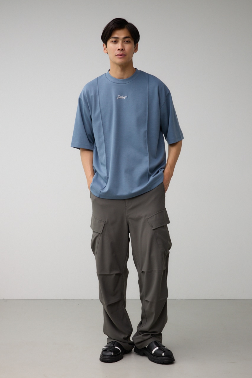 ピンタック1ポイント刺繍TEE L/BLU FREE