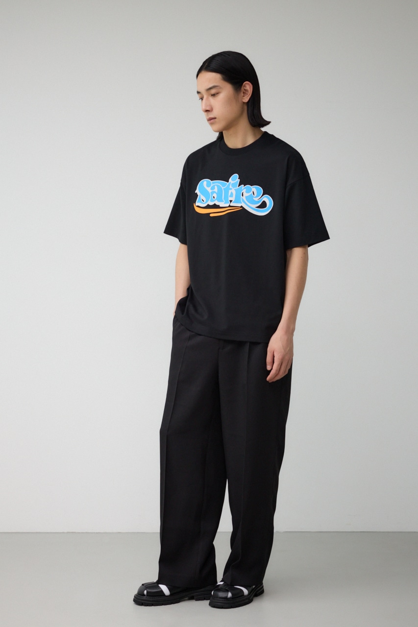 SatireグラフィックTEE BLK FREE