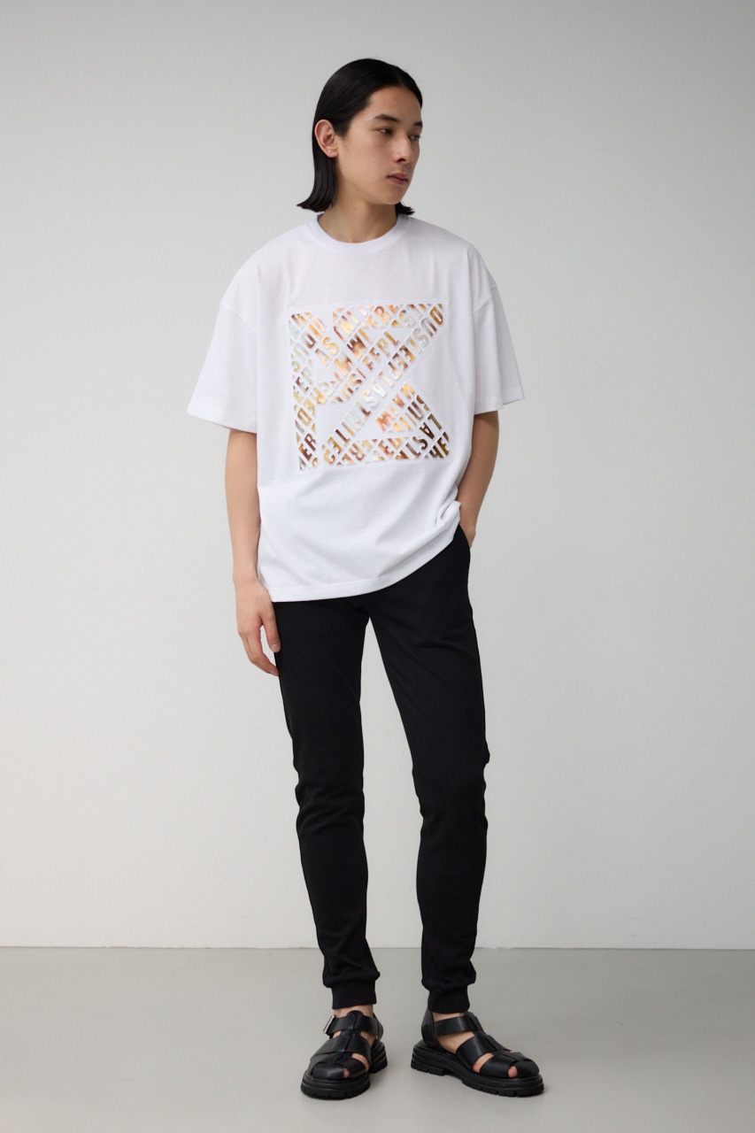 ブロンズエンボス半袖TEE WHT FREE