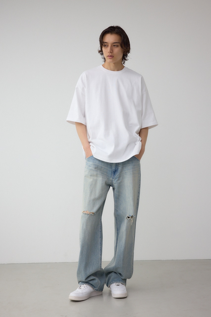 エクストリームコットン刺繍TEE WHT L