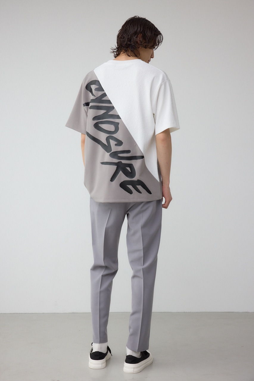 異素材スウィッチングラフィックTEE 柄WHT M