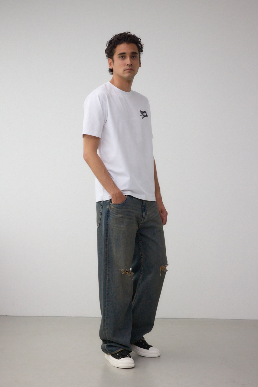 ハートゴールド発泡プリントTEE WHT L