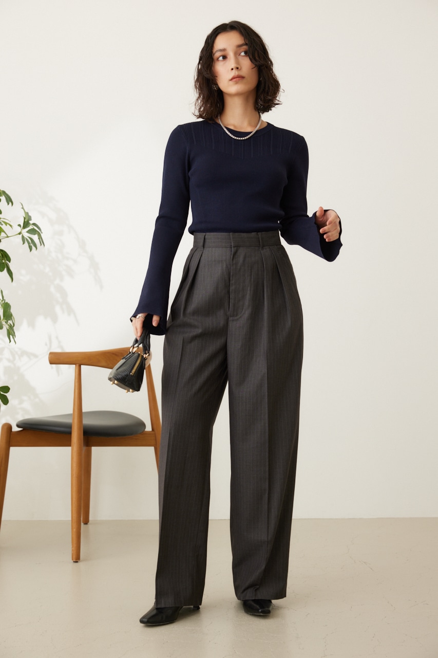 ヘンリクビブスコフ　ストライプ　パンツ　ワイドパンツ　ビッグストライプ　2タック ピンストライプ2タックワイドパンツ