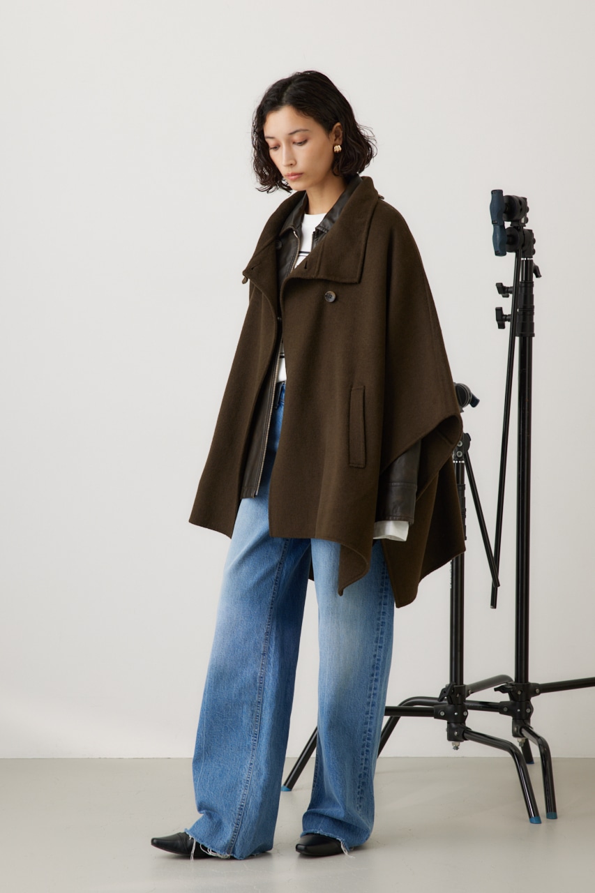 スタンドネックポンチョ KHA FREE