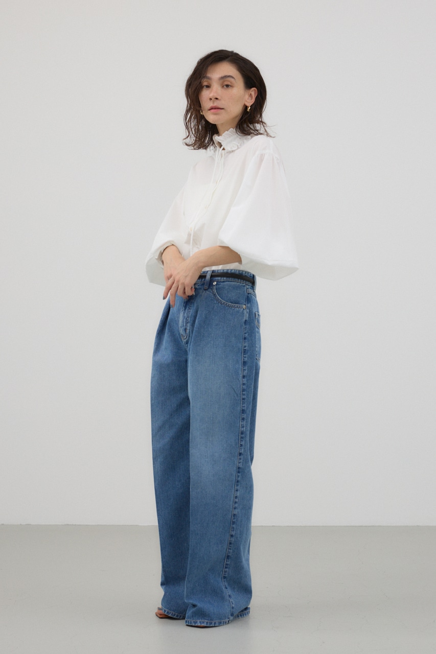 フリルスタンドカラーブラウス O/WHT FREE