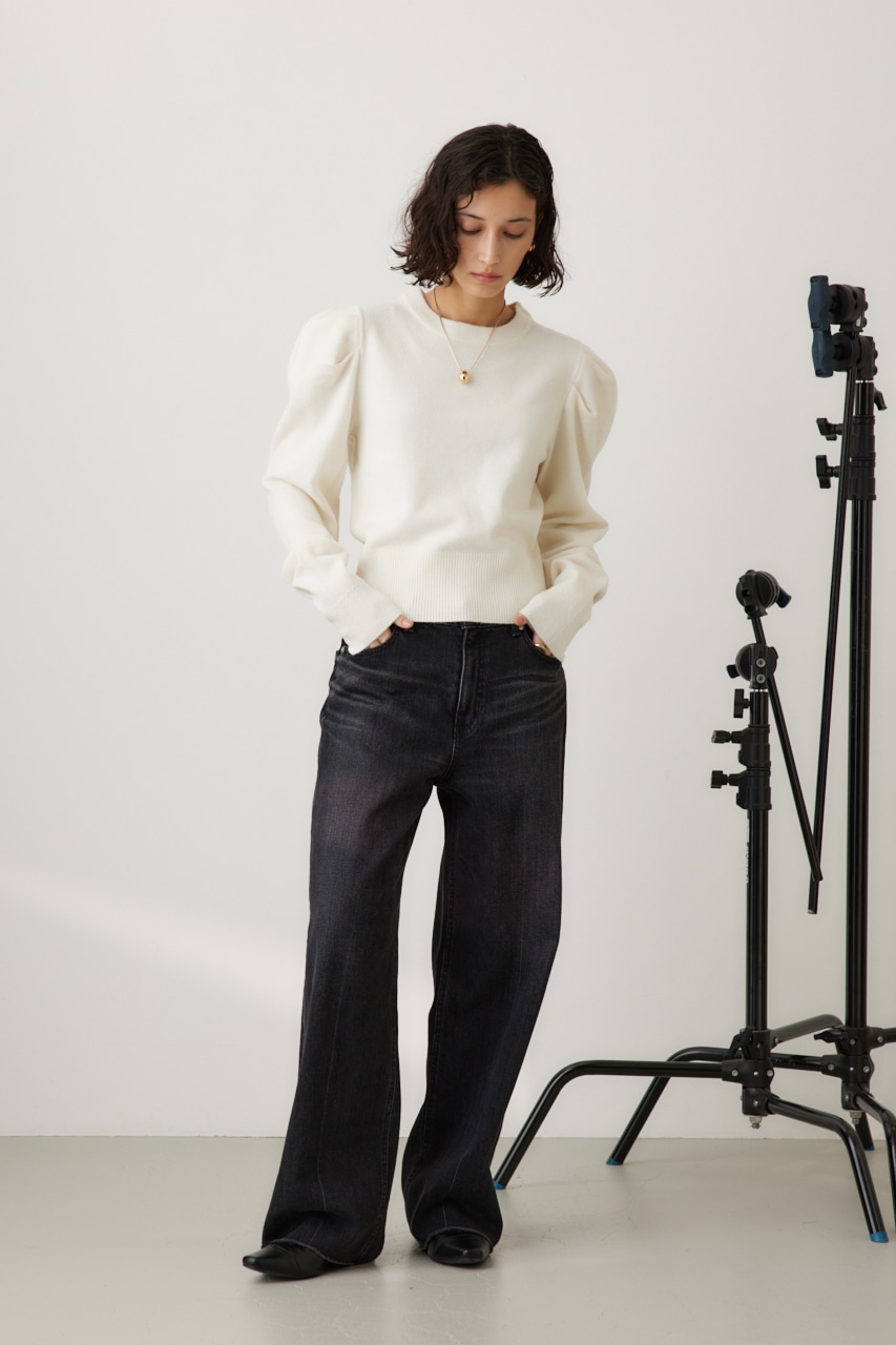 タックスリーブニット O/WHT FREE