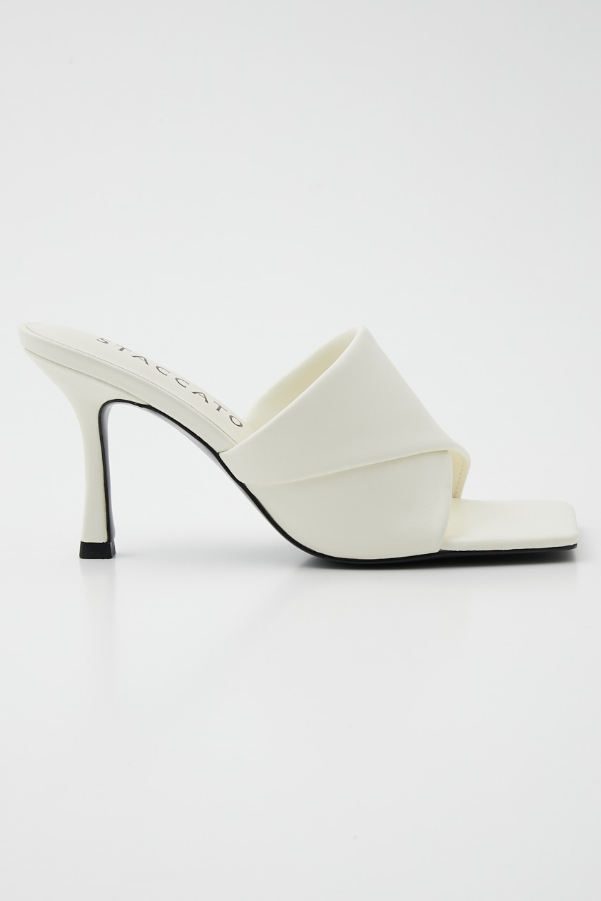 ノーヴァスクエアヒールサンダル WHT 22.5cm