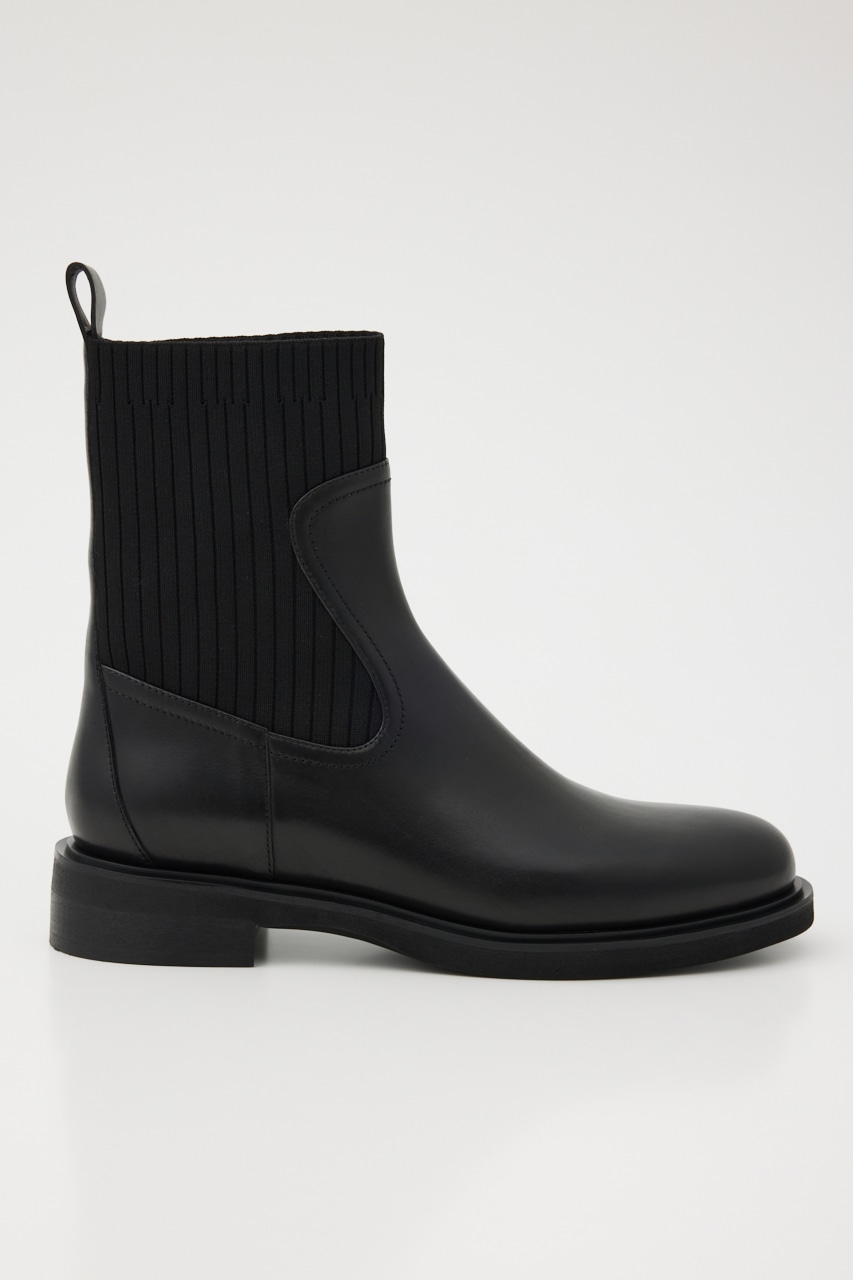 クラウスルリブニットコンビブーツ BLK 24.5cm