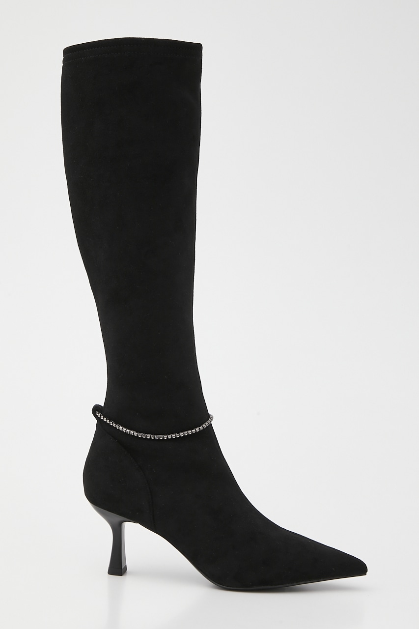 ラリアピンヒールニーハイブーツ BLK 23.0cm