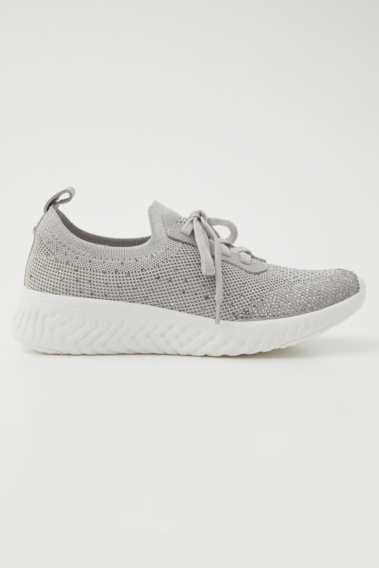 レースアップフラッフィースリッポン GRY 24.5cm