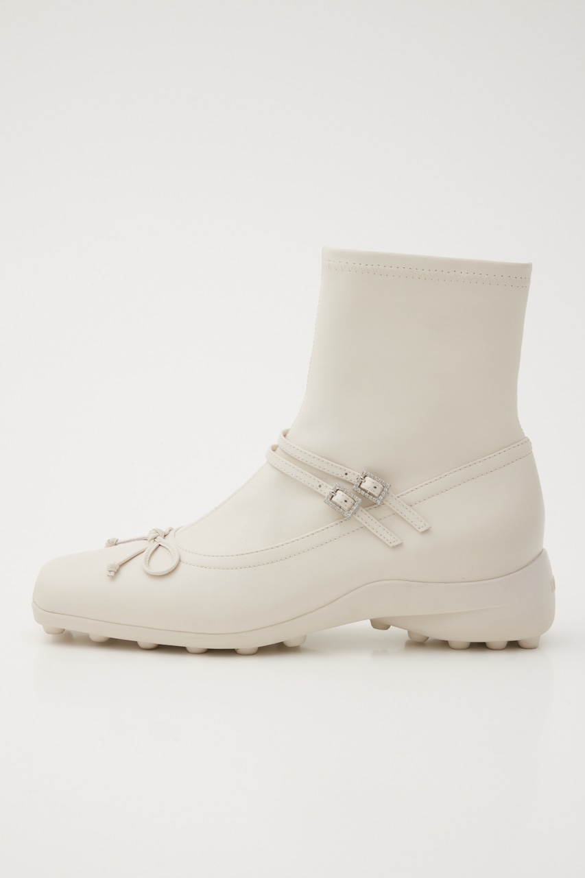 ドライビングリボンコンビストレッチブーツ WHT 23.5cm