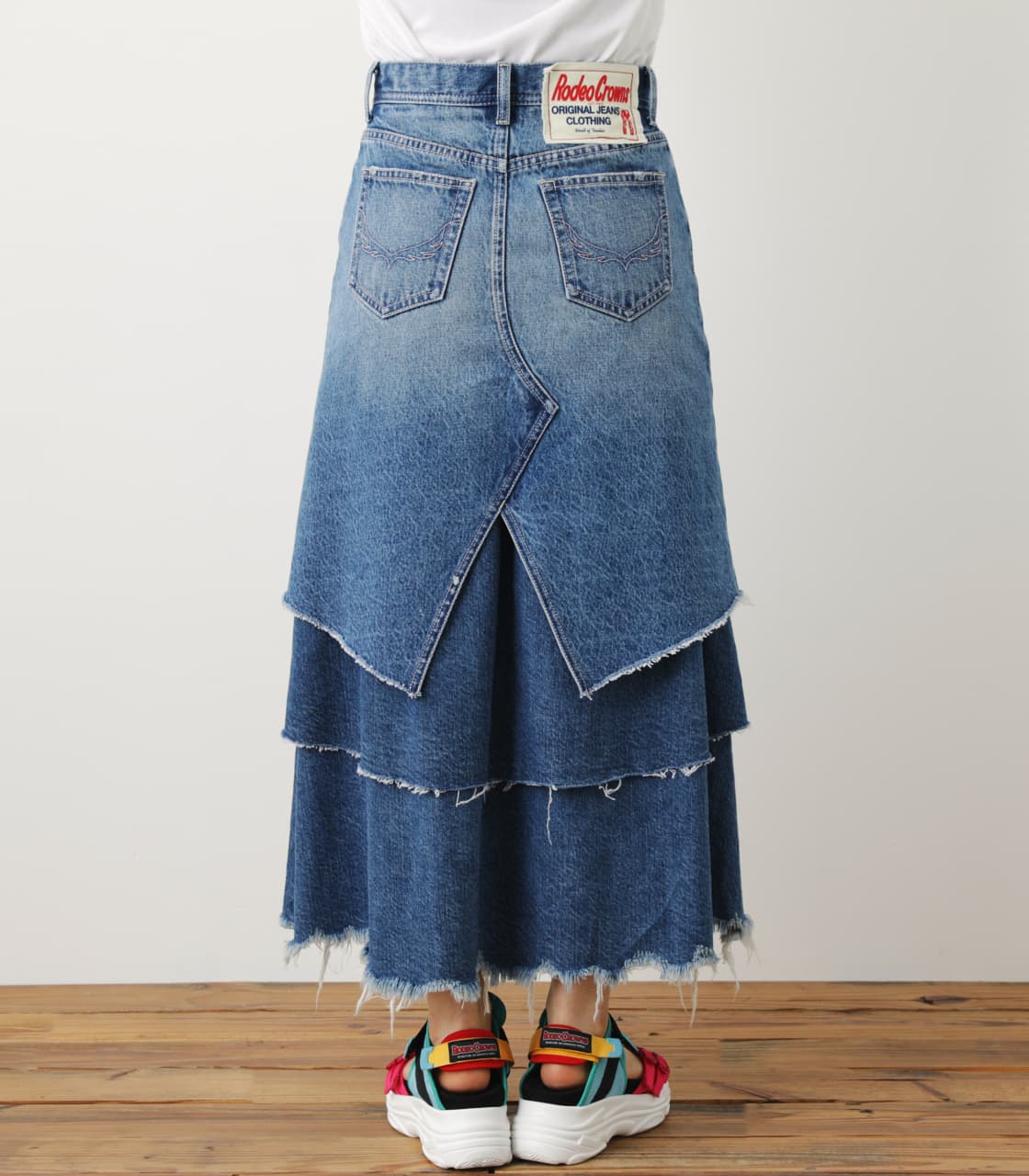 RODEO CROWNS WIDE BOWL | レイヤードデニムマキシスカート (スカート  